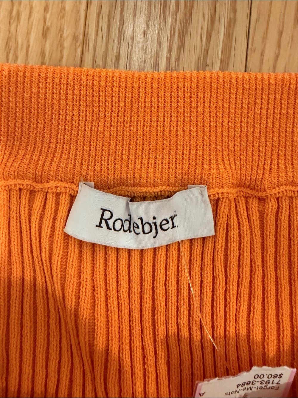 Rodebjer Orange Ribbed Knit Skirt